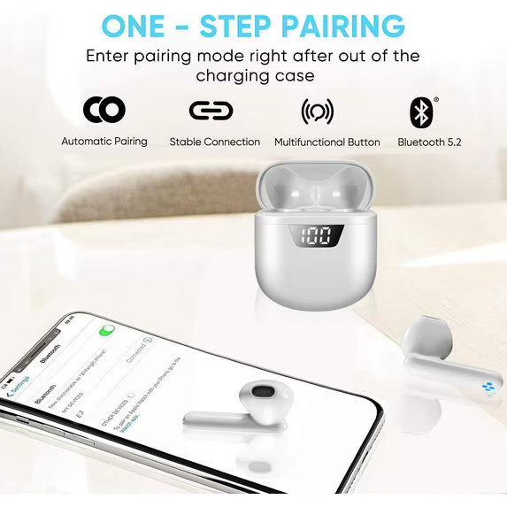 Bluetooth Headphones,Wireless Bluetooth 5.2 Earphones with Noise Reduction