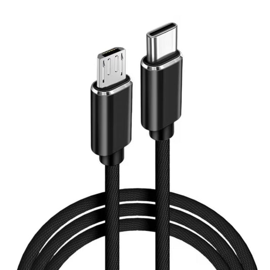 USB C to Micro USzB Cable 3 FT, USB Type-C to Micro USB Android Charger Cord, Nylon Braided, Gold-Plated Connectors