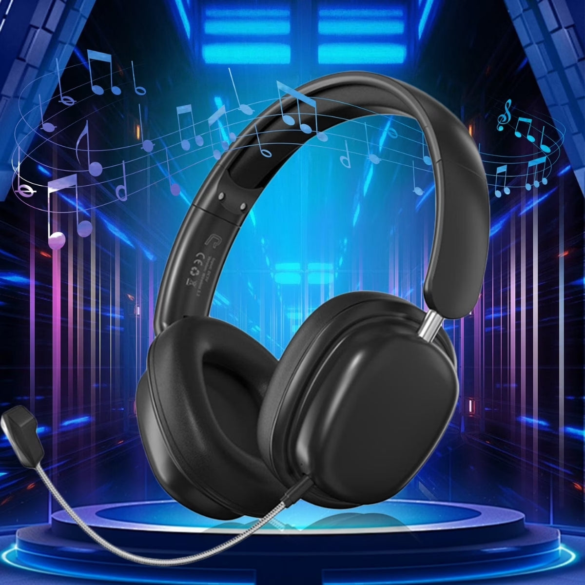 Wireless Over-Ear Headphones with Microphone, Noise Cancelling for Gaming