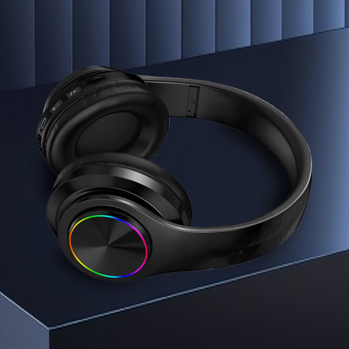 Wireless Headphones with Light Effects, Over-Ear Foldable Design, Long Battery Life
