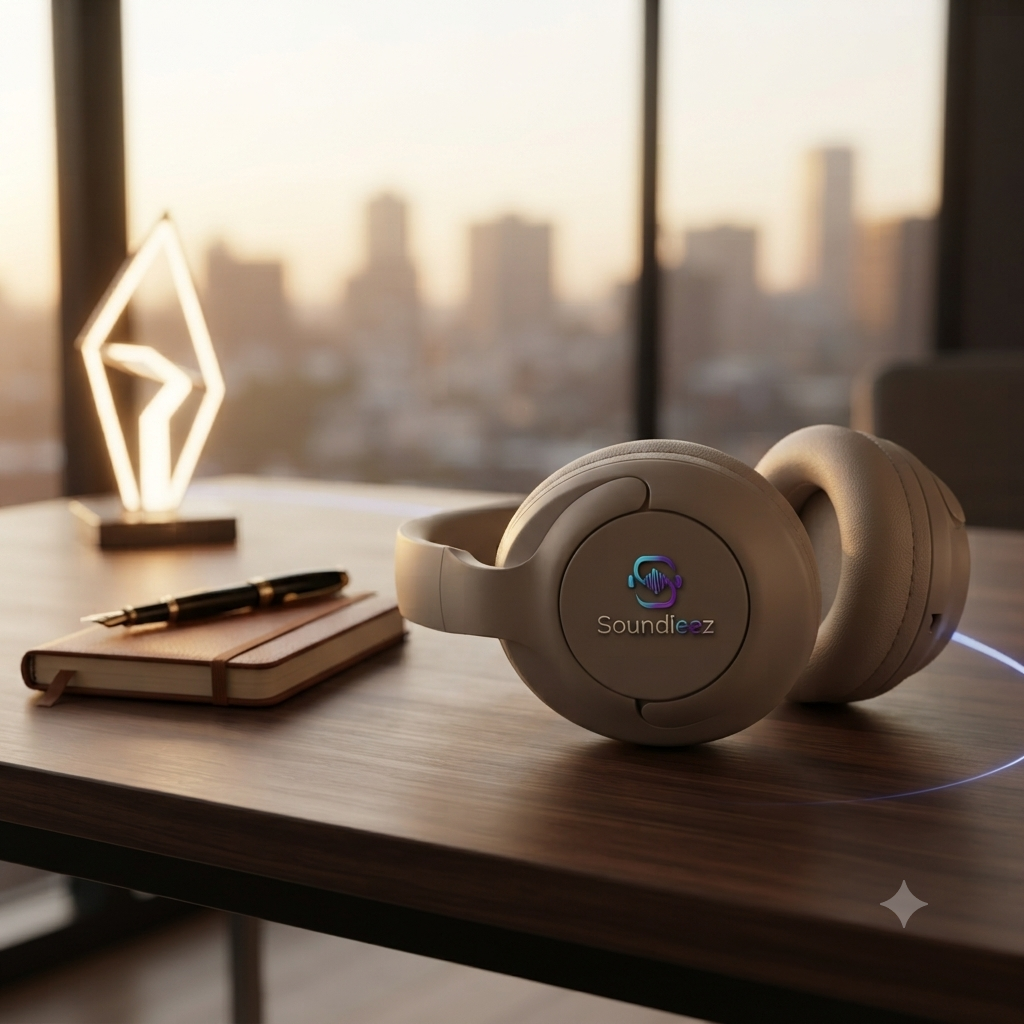GENAISkin Tone Foldable Bluetooth 5.3 Over-Ear Headphones with LED Accent Light