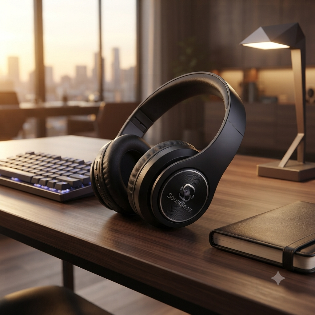 Wireless Headphones with Light Effects, Over-Ear Foldable Design, Long Battery Life