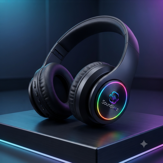 Wireless Headphones with Light Effects, Over-Ear Foldable Design, Long Battery Life